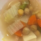 ひよこ豆と高野豆腐のコンソメスープ